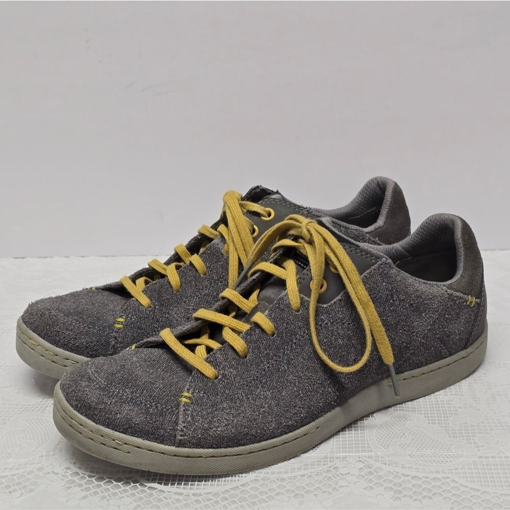 Ahnu Noe Gray Grey Genuine Leather Lace Up Casual Sneakers Women's 7.5